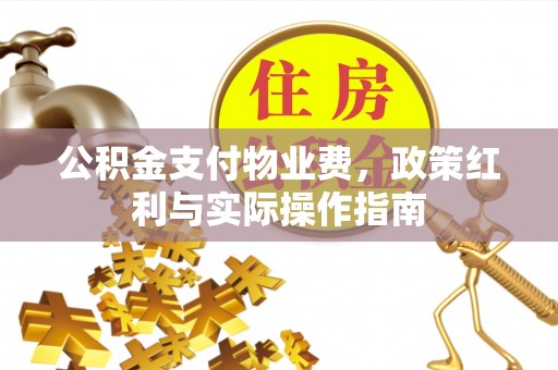 措美公积金支付物业费，政策红利与实际操作指南